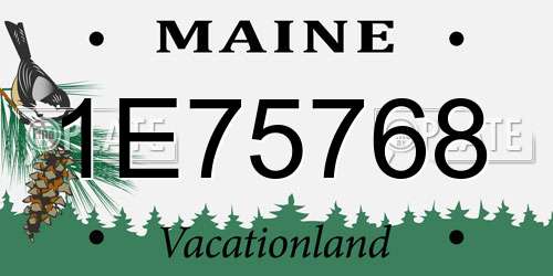 1E75768 Maine License Plate
