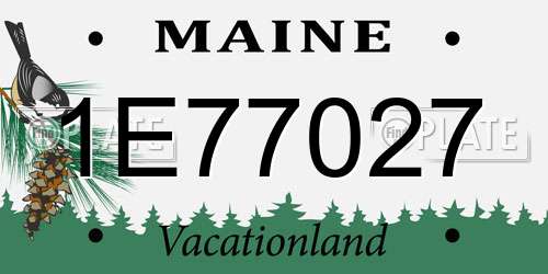 1E77027 Maine License Plate