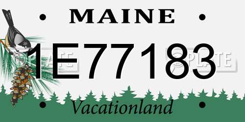 1E77183 Maine License Plate