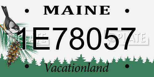 1E78057 Maine License Plate