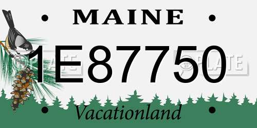 1E87750 Maine License Plate