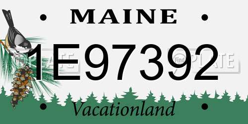 1E97392 Maine License Plate