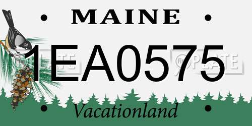 1EA0575 Maine License Plate