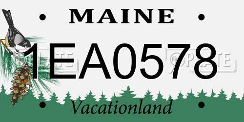 1EA0578 Maine License Plate