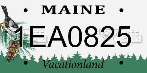 1EA0825 Maine License Plate