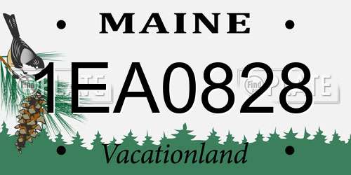 1EA0828 Maine License Plate