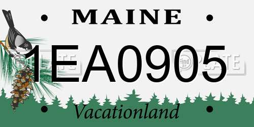 1EA0905 Maine License Plate