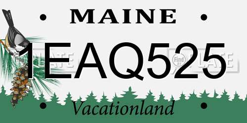 1EAQ525 Maine License Plate