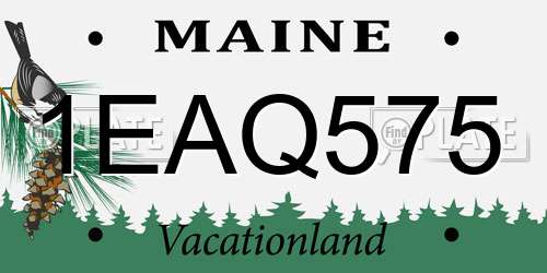 1EAQ575 Maine License Plate