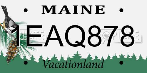 1EAQ878 Maine License Plate