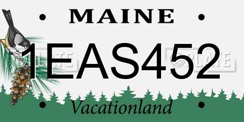 1EAS452 Maine License Plate