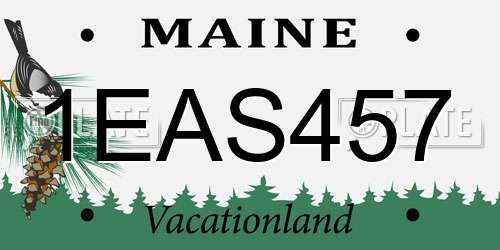 1EAS457 Maine License Plate