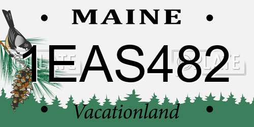 1EAS482 Maine License Plate