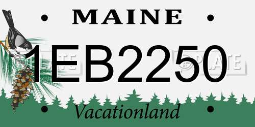1EB2250 Maine License Plate