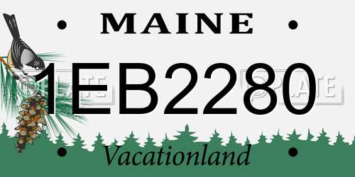 1EB2280 Maine License Plate