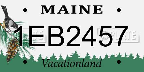 1EB2457 Maine License Plate
