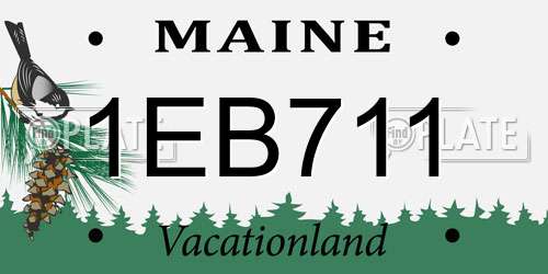 1EB711 Maine License Plate