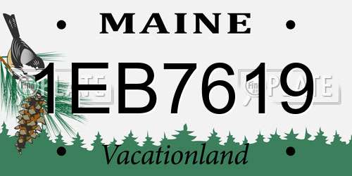 1EB7619 Maine License Plate
