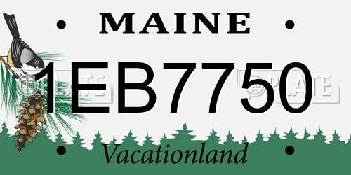 1EB7750 Maine License Plate