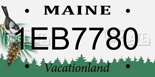 1EB7780 Maine License Plate