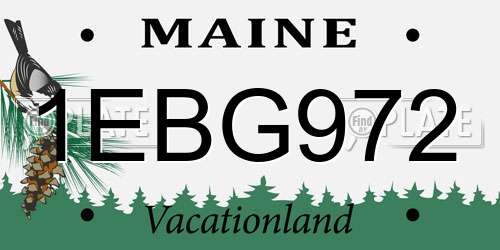 1EBG972 Maine License Plate