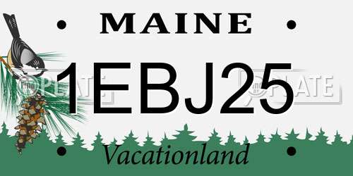 1EBJ25 Maine License Plate