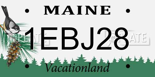 1EBJ28 Maine License Plate