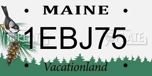 1EBJ75 Maine License Plate