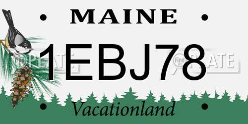 1EBJ78 Maine License Plate