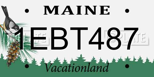 1EBT487 Maine License Plate
