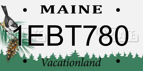 1EBT780 Maine License Plate