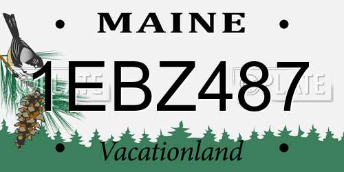 1EBZ487 Maine License Plate