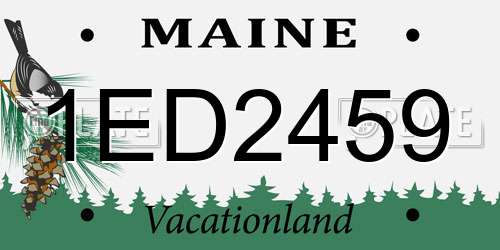 1ED2459 Maine License Plate