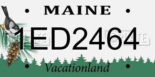 1ED2464 Maine License Plate