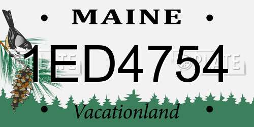1ED4754 Maine License Plate