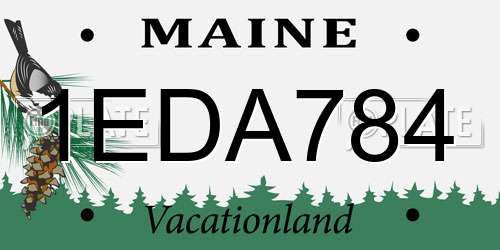 1EDA784 Maine License Plate