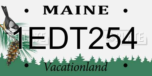 1EDT254 Maine License Plate