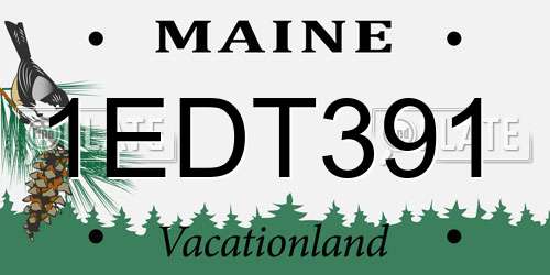1EDT391 Maine License Plate