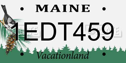 1EDT459 Maine License Plate