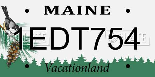 1EDT754 Maine License Plate