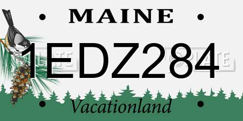 1EDZ284 Maine License Plate