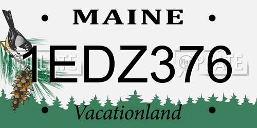 1EDZ376 Maine License Plate