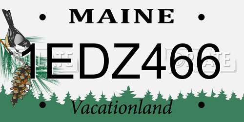 1EDZ466 Maine License Plate