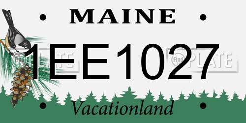 1EE1027 Maine License Plate