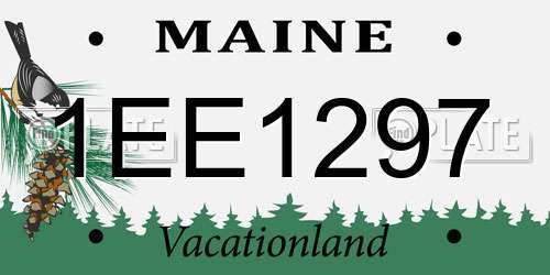1EE1297 Maine License Plate