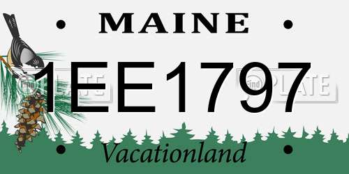 1EE1797 Maine License Plate