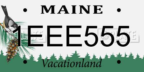 1EEE555 Maine License Plate