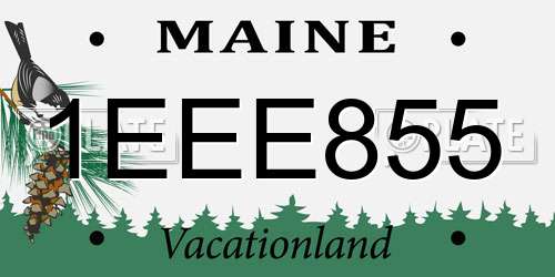 1EEE855 Maine License Plate