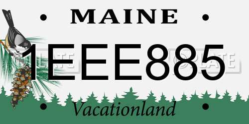1EEE885 Maine License Plate