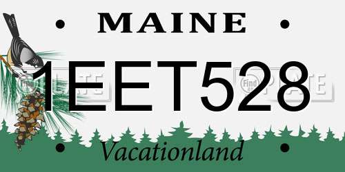 1EET528 Maine License Plate